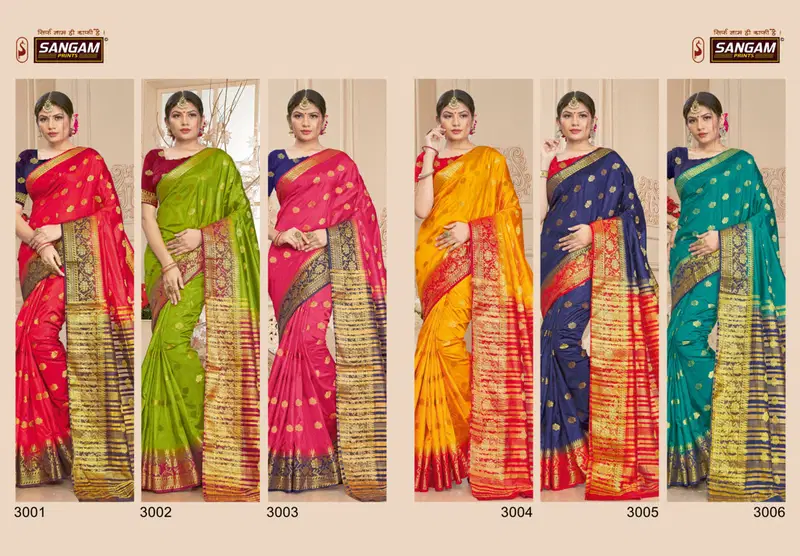 Sangam Natasha Latest Fancy Designer Festive Wear Pure Soft Silk Sarees 